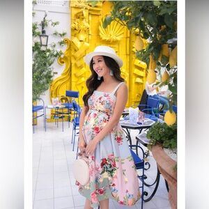 ASOS Maternity open back floral print midi dress